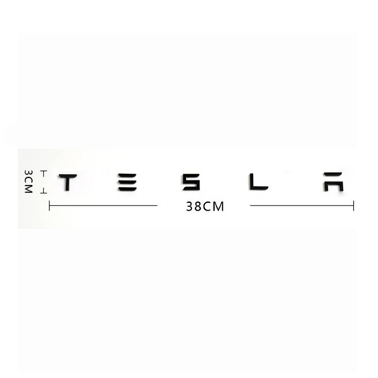 Style Bundle – Tesla 3D Buchstaben, LED Welcome Light & Matt-Schwarz Emblem