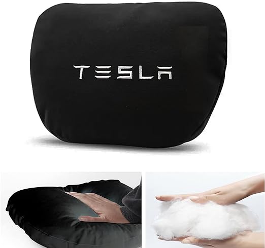 für Tesla, Kopfkissen/Kopfstütze aus Kunstleder, Schwarz – My Tesla Tuning