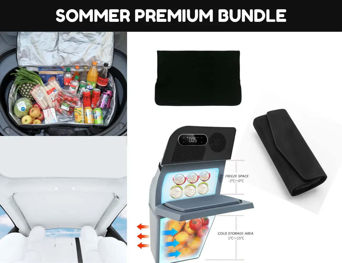 Sommer Premium Bundle – Maximaler Komfort & Kühlung für heiße Tage (NUR MODEL Y)
