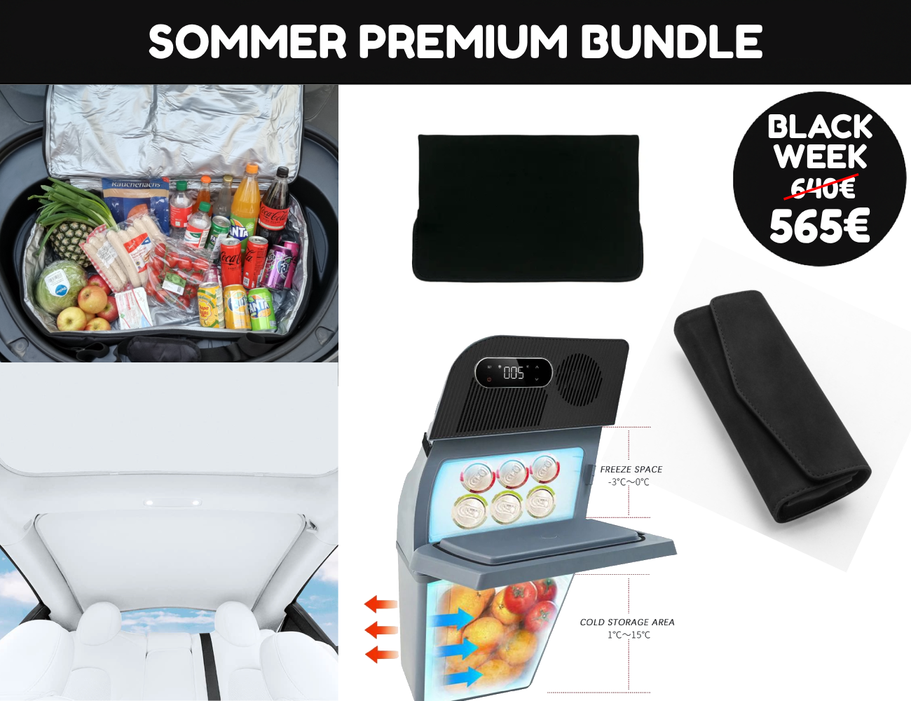 Sommer Premium Bundle – Maximaler Komfort & Kühlung für heiße Tage (NUR MODEL Y)