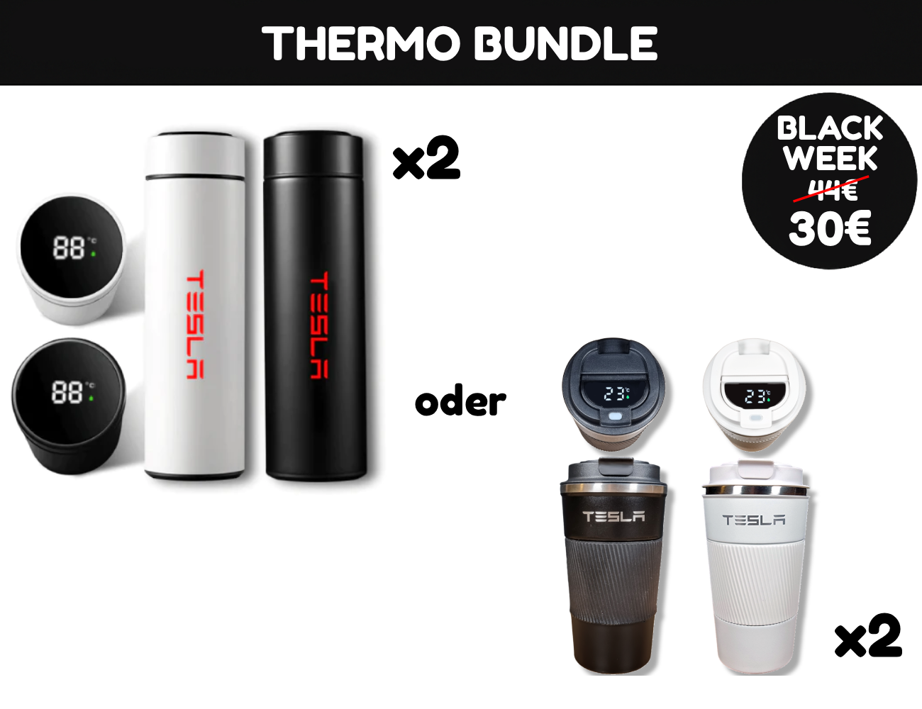 Thermo Duo Bundle – 2er Thermoflaschen/Becher-Set