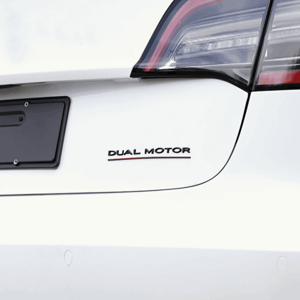 Dual Motor Logo für Tesla, Detailansicht