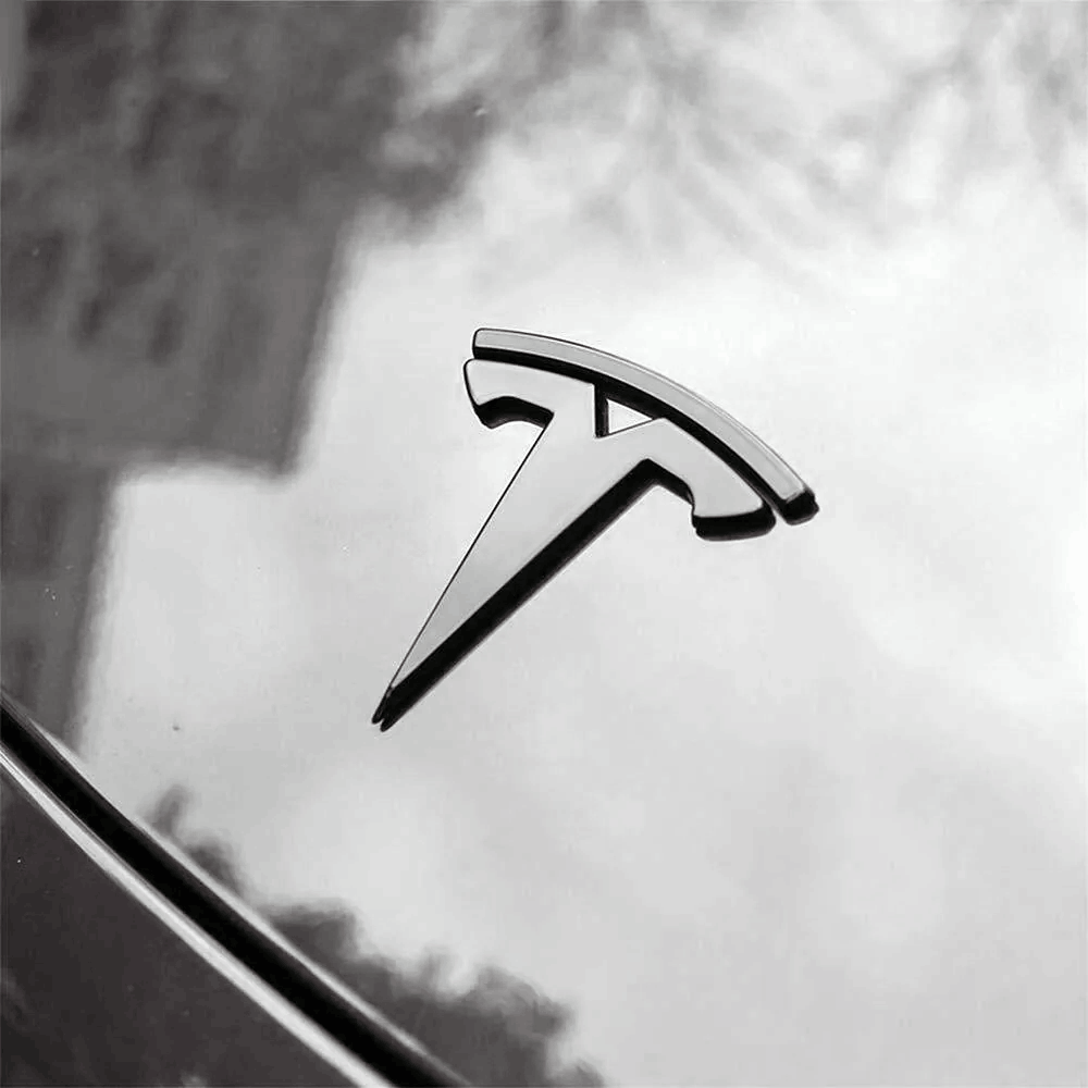 Tesla Logo/Emblem Motorhaube Mattschwarz für Model 3 und Y - Aluminium