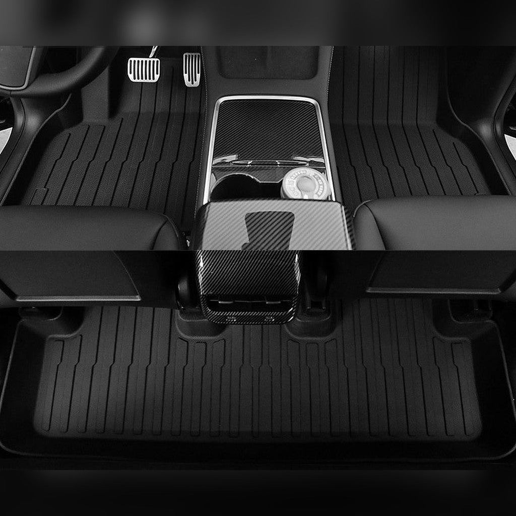 Allwettermatten für Tesla Model Y, eingelegt im Fußraum vorn und hinten