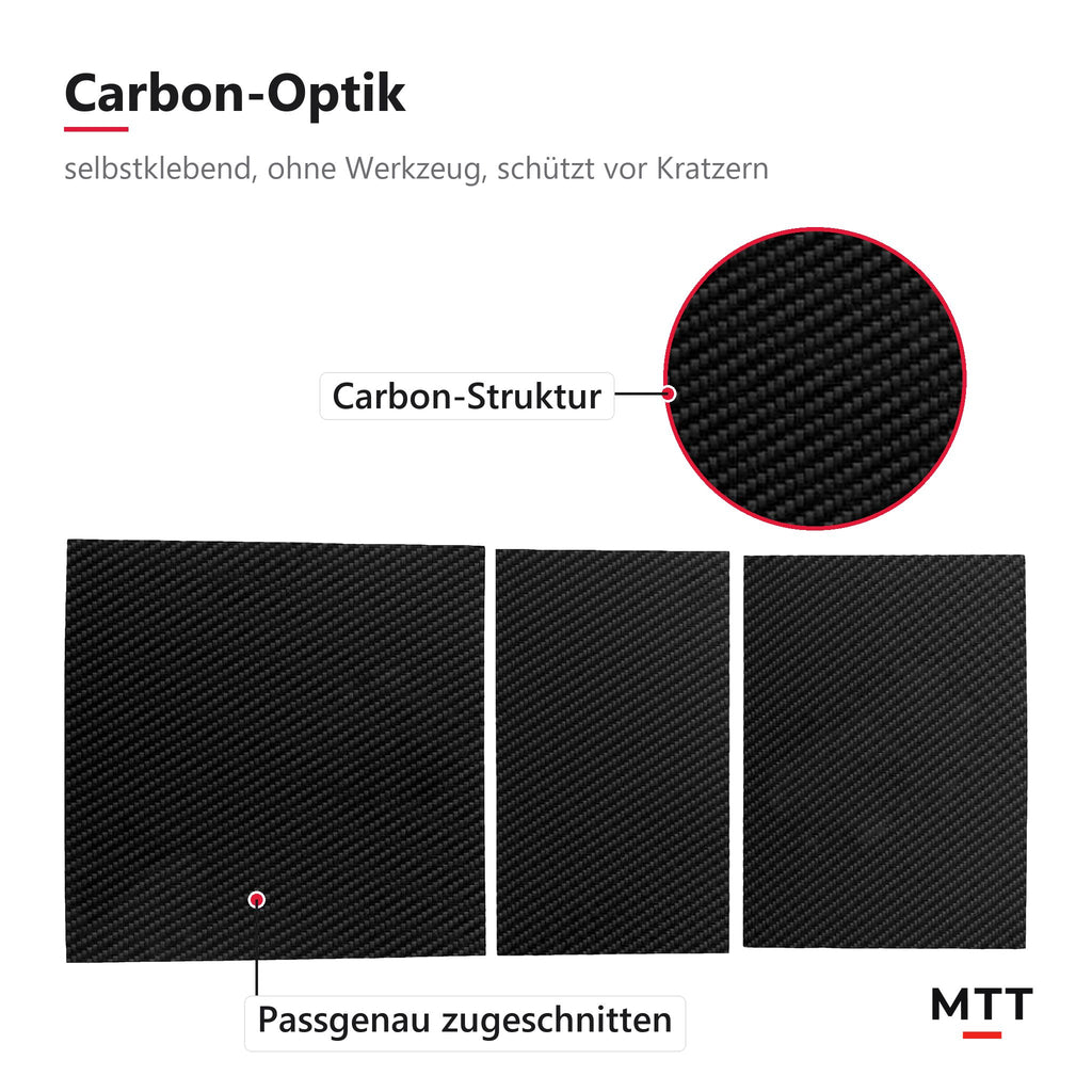 Carbon Folie Mittelkonsole für Tesla, Carbon-Struktur, passgenau zugeschnitten