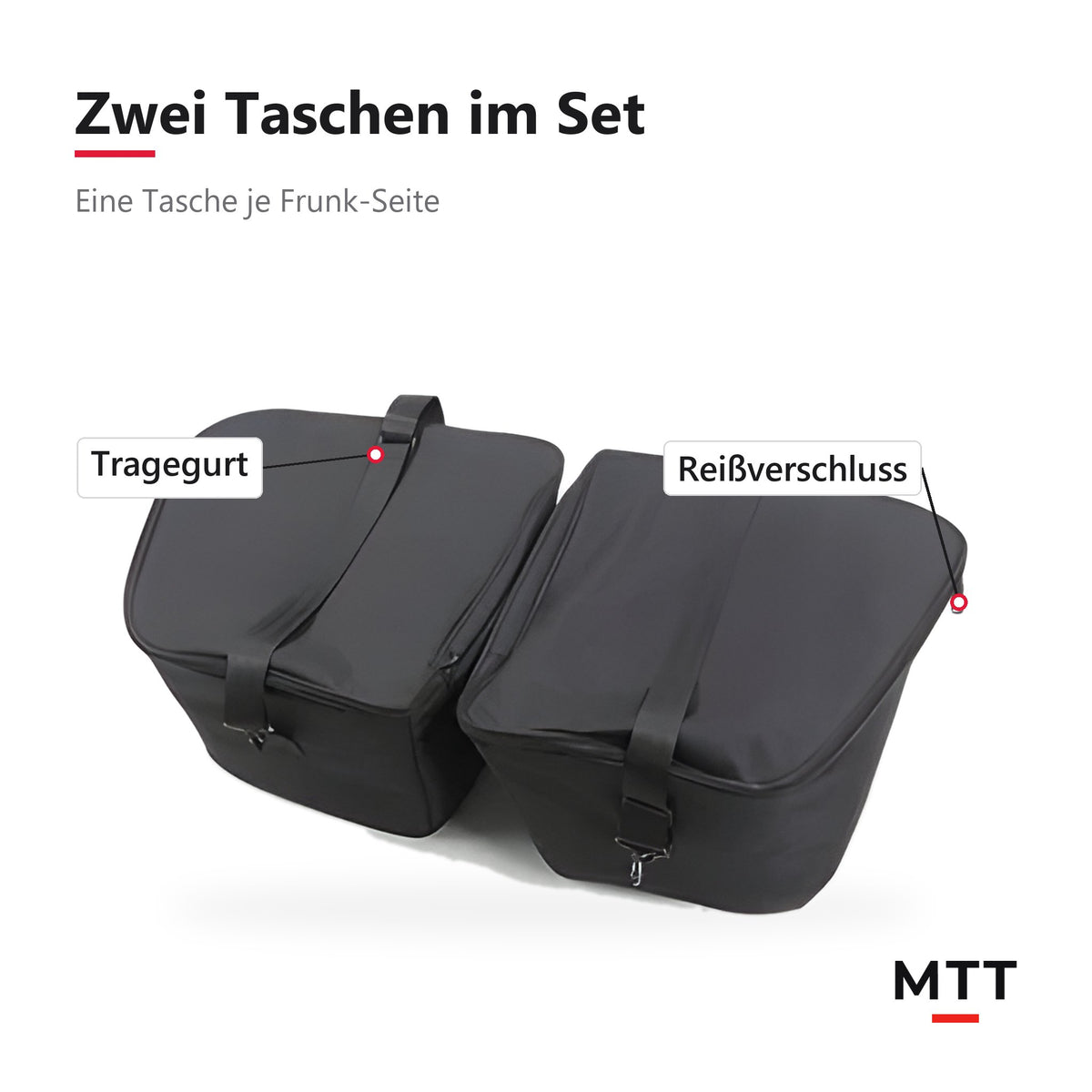 Frunk-Kühltaschen 2er-Set – zwei Taschen mit Tragegurt und Reißverschluss