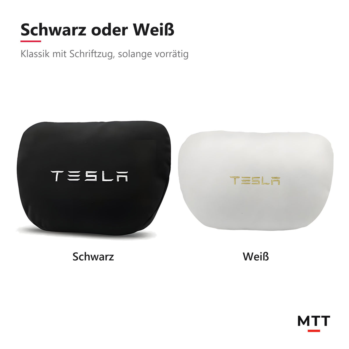 Kopfstützkissen Klassik in Schwarz und Weiß nebeneinander
