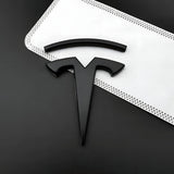 Tesla Logo Emblem Mattschwarz für Motorhaube – Aluminium