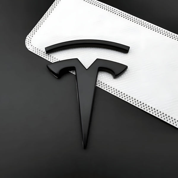 Tesla Logo Emblem Matte Black for Hood – Aluminum
