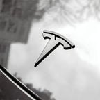 Logo Emblem für Tesla, mattschwarz, auf der Motorhaube
