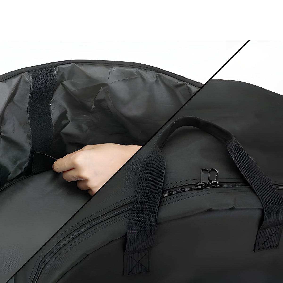 Radkappen Tasche für Tesla, Reißverschluss und Tragegriffe