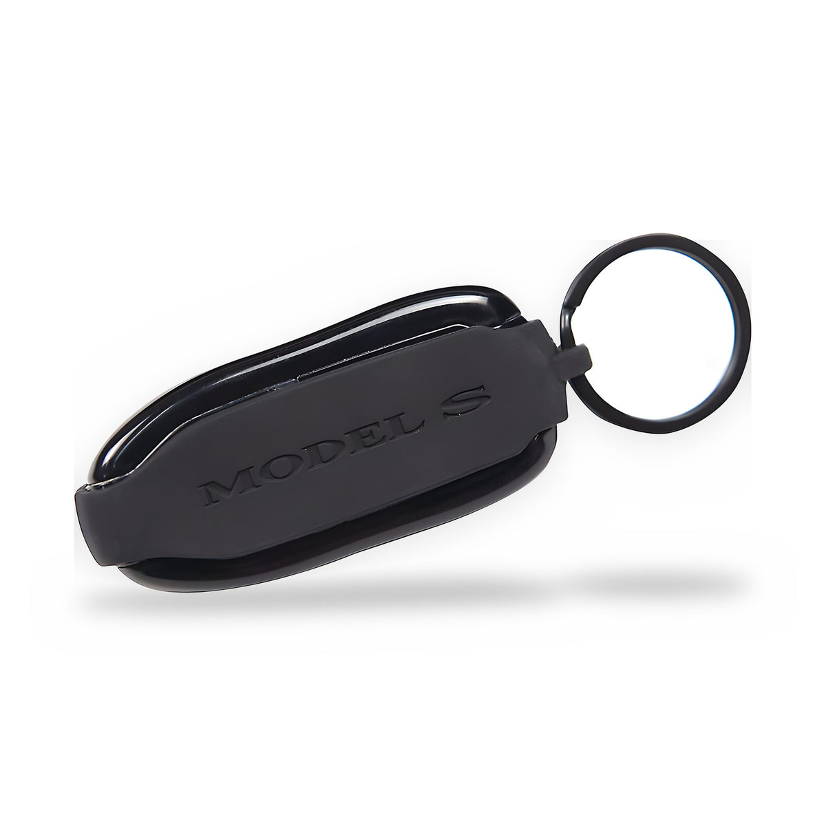 Schlüsselband für Tesla Key Fob, Silikon, Prägung Model S, mit Schlüssel und Metallring