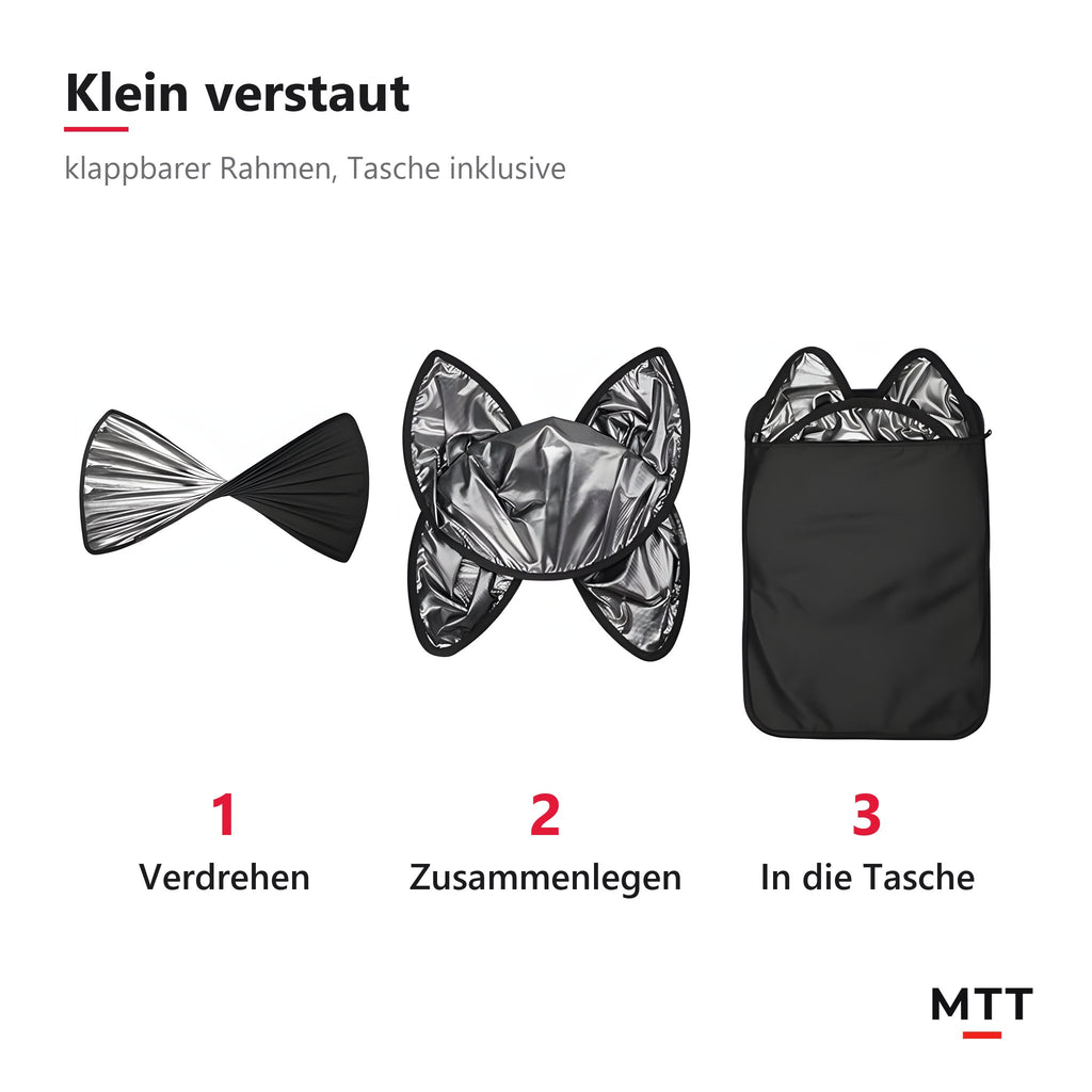 Sonnenschutz Glasdach Model Y – zusammenfalten und in der Tasche verstauen