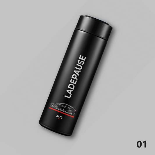Thermosflasche Motiv Ladepause Schwarz, Design 01