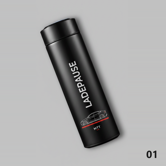 Thermosflasche Motiv Ladepause Schwarz, Design 01