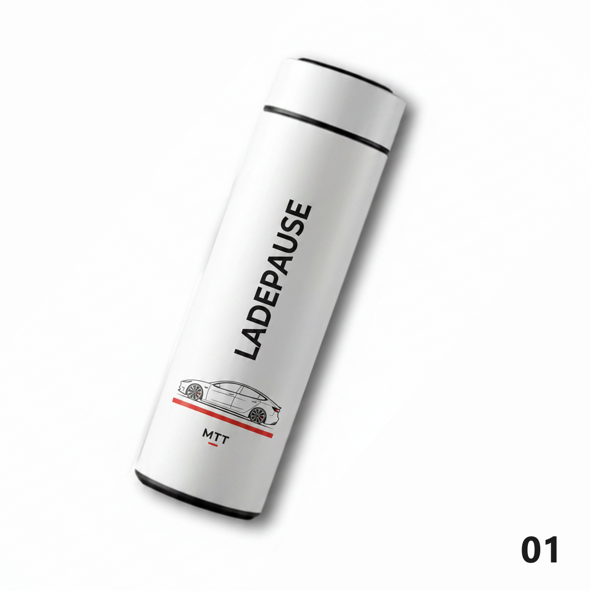 Thermosflasche Motiv Ladepause Weiß, Design 01