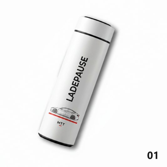 Thermosflasche Motiv Ladepause Weiß, Design 01