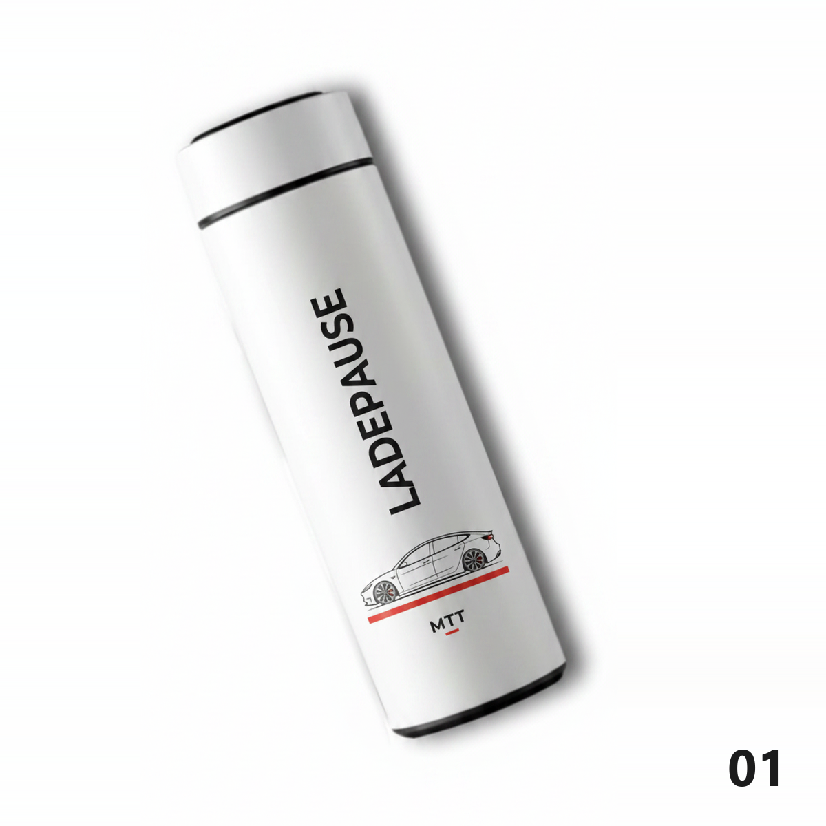 Thermosflasche Motiv Ladepause Weiß, Design 01