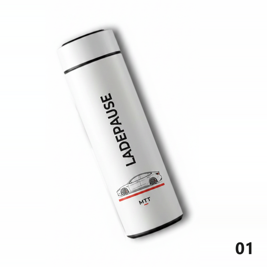 Thermosflasche Motiv Ladepause Weiß, Design 01