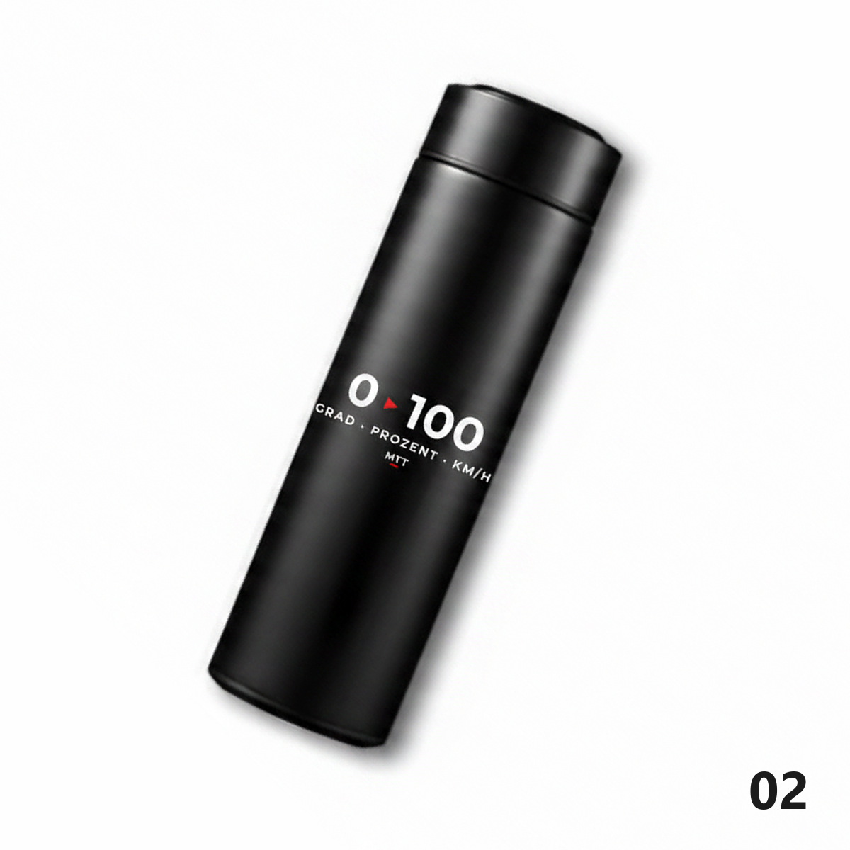 Thermosflasche Motiv Null auf Hundert Schwarz, Design 02