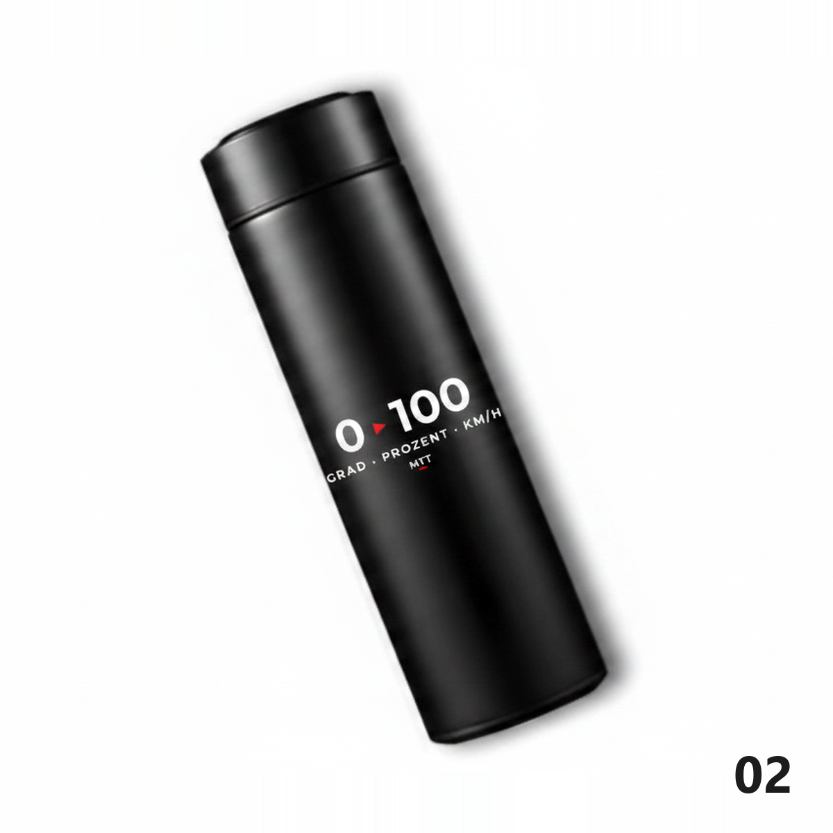 Thermosflasche Motiv Null auf Hundert Schwarz, Design 02
