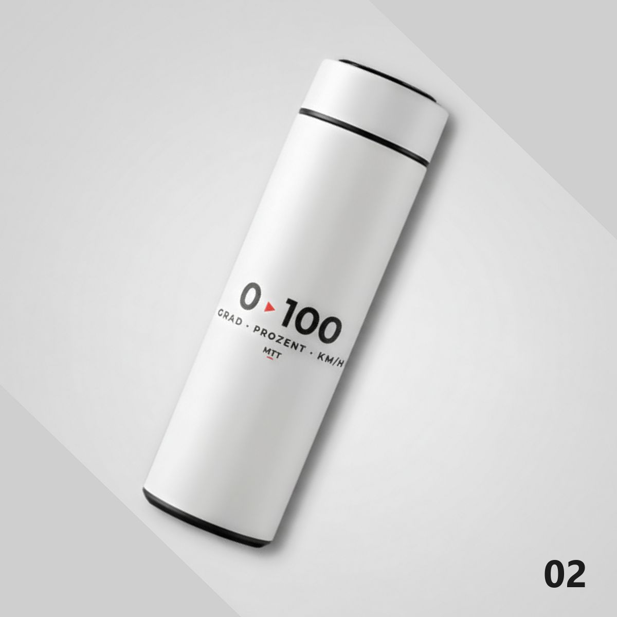 Thermosflasche Motiv Null auf Hundert Weiß, Design 02