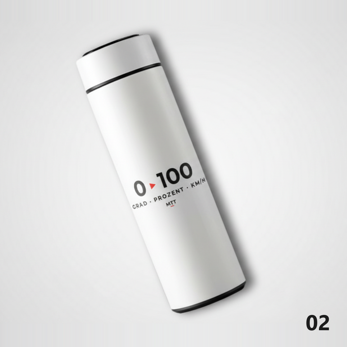 Thermosflasche Motiv Null auf Hundert Weiß, Design 02