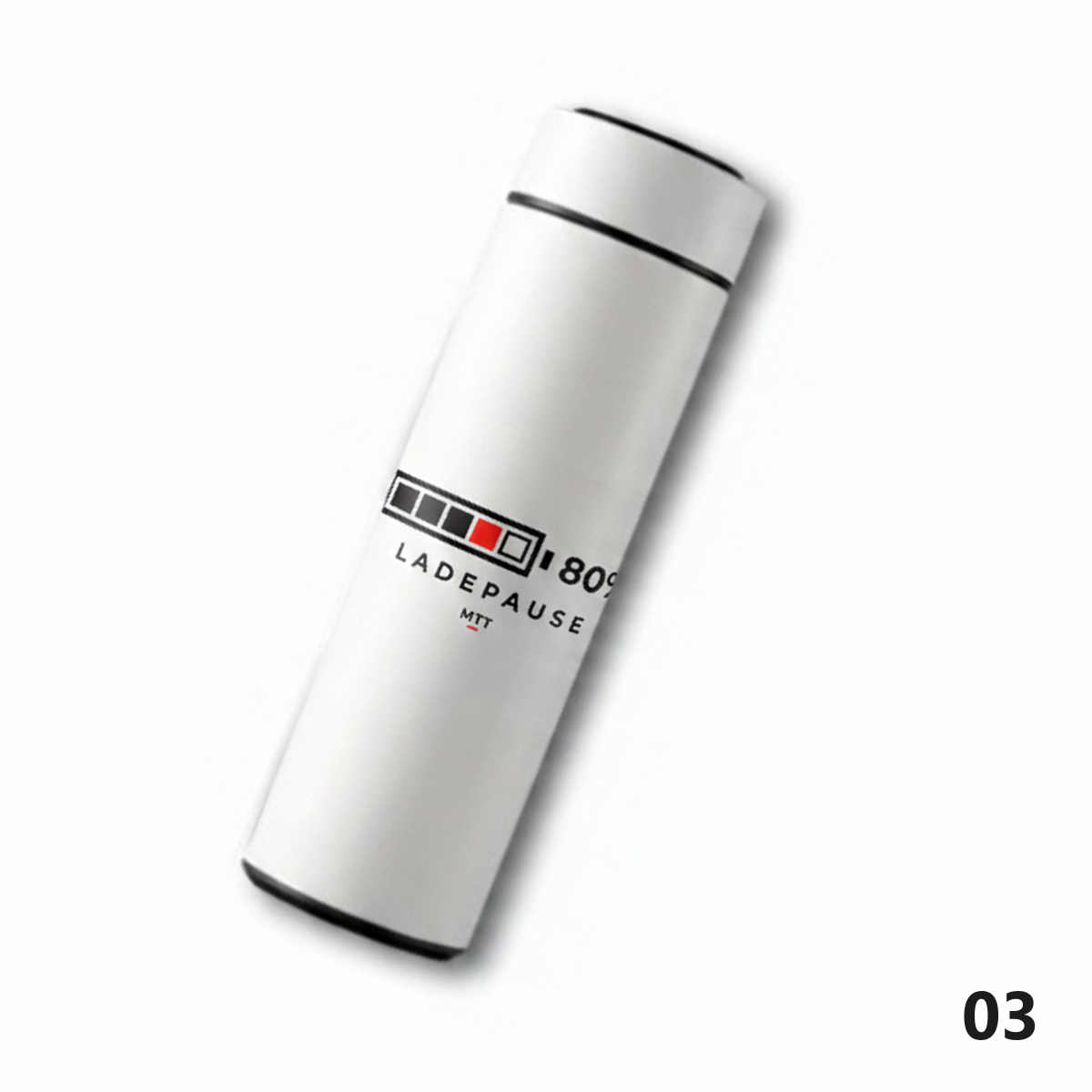 Thermosflasche Motiv Ladestand Weiß, Design 03