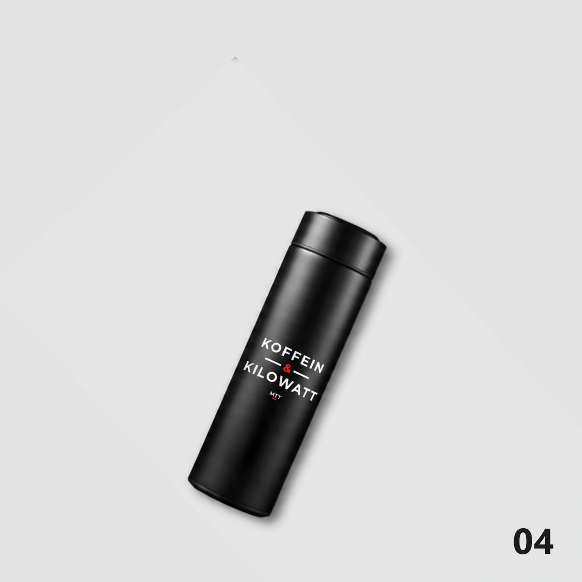 Thermosflasche Motiv Koffein & Kilowatt Schwarz, Design 04
