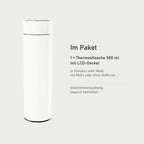 Lieferumfang: eine Thermosflasche 500 ml mit LCD-Deckel, Geschenkverpackung separat bestellbar