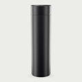 Thermosflasche schwarz mit LCD-Temperaturanzeige im Deckel, 500 ml, ohne Aufdruck, vor hellgrauem Hintergrund