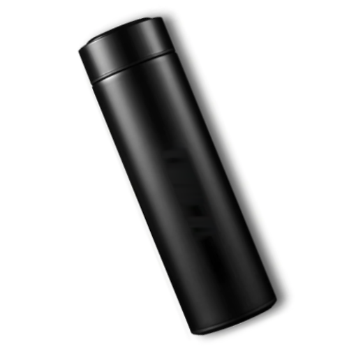 Thermosflasche Edelstahl schwarz ohne Aufdruck