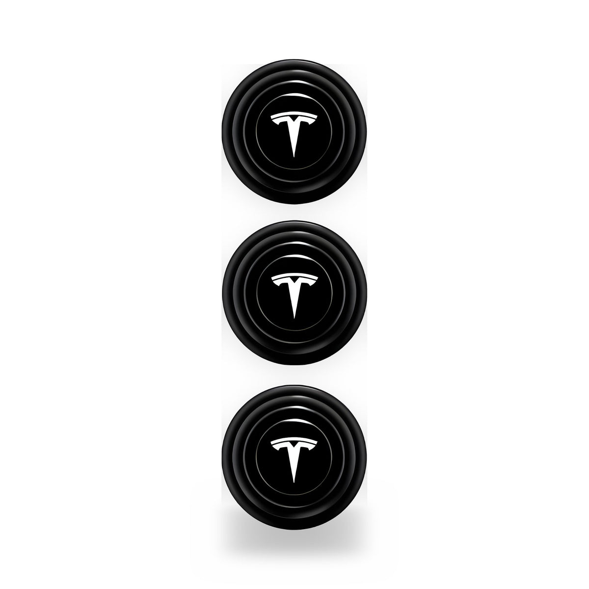Tür-Stoßdämpfer für Tesla, schwarz, 3 Stück freigestellt auf Weiß