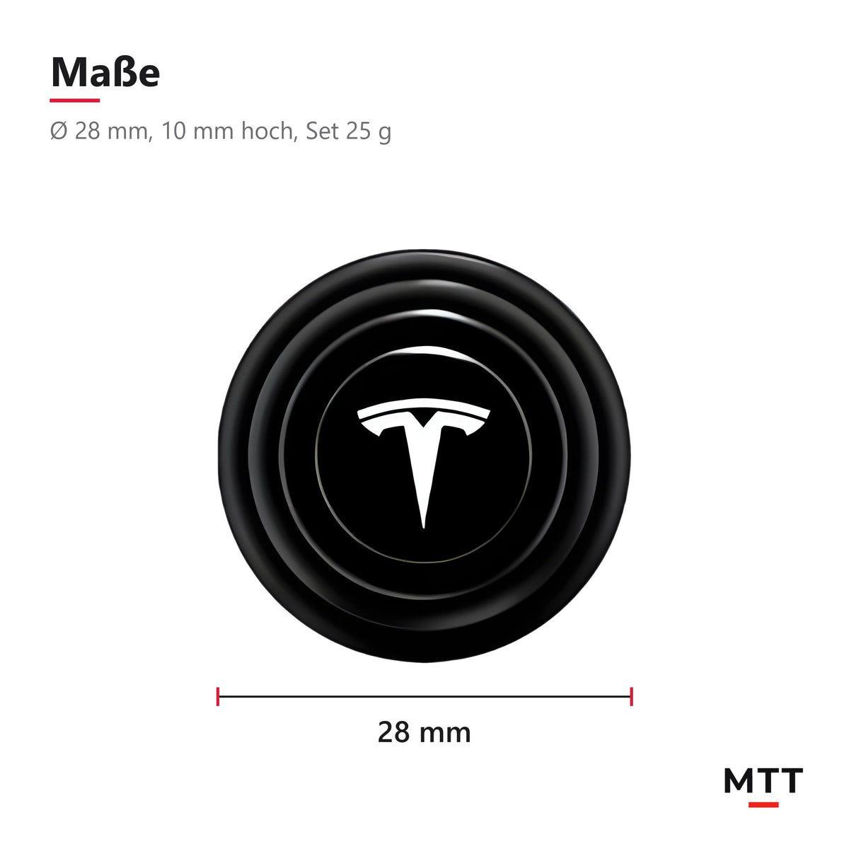 Tür-Stoßdämpfer für Tesla, Maße: Durchmesser 28 mm, Höhe 10 mm