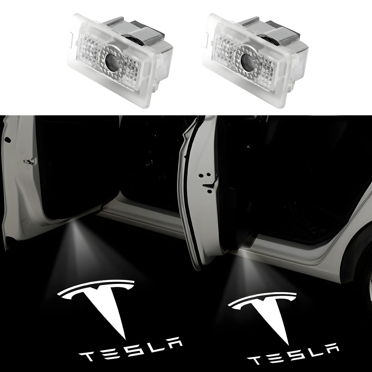 Willkommenslicht LED Projektor für Tesla, Logo-Projektion auf dem Boden beim Öffnen der Tür