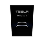 Tesla Model Y Metalposter 3D-Modell aus gebürstetem Aluminium, 4K-Druck