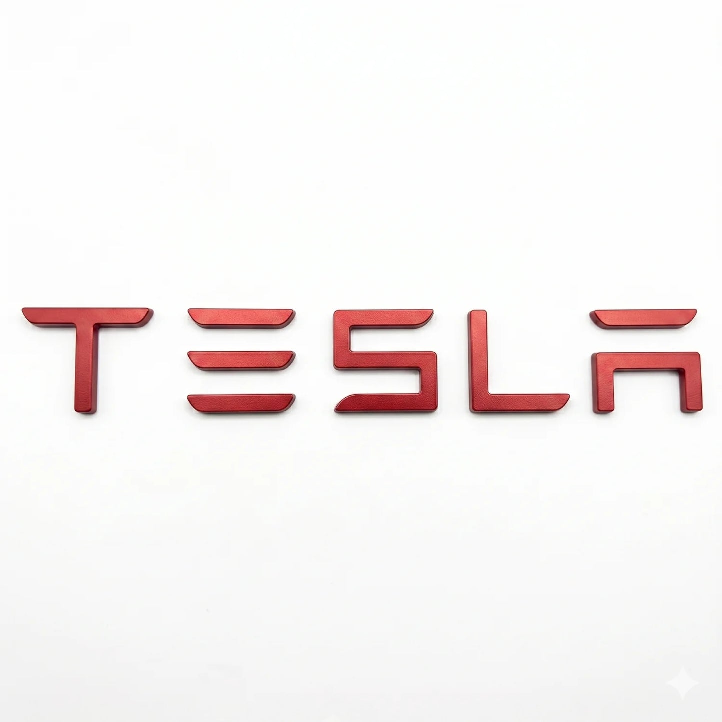 Tesla 3D Buchstaben Schriftzug Rot PVC - Aufkleben