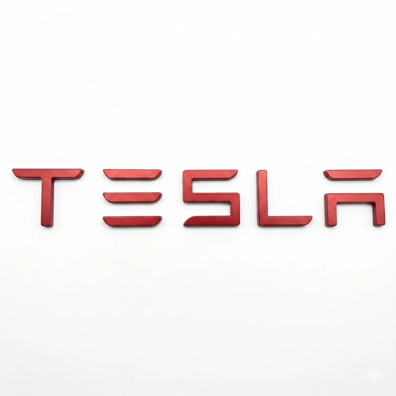 Tesla 3D Buchstaben Schriftzug Rot PVC - Aufkleben