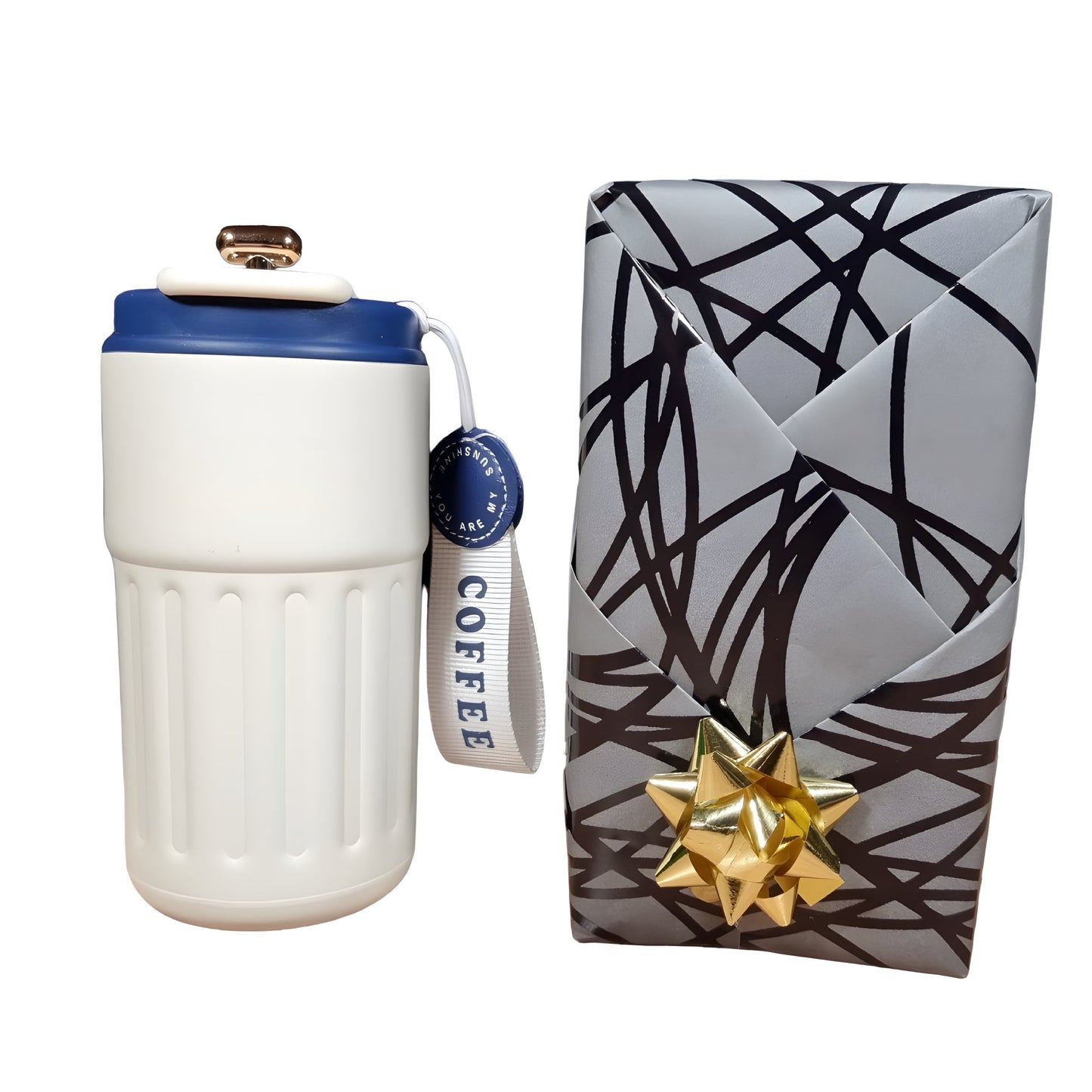 Barista Thermo-Kaffeebecher Dunkelblau mit Geschenkverpackung in Graphit