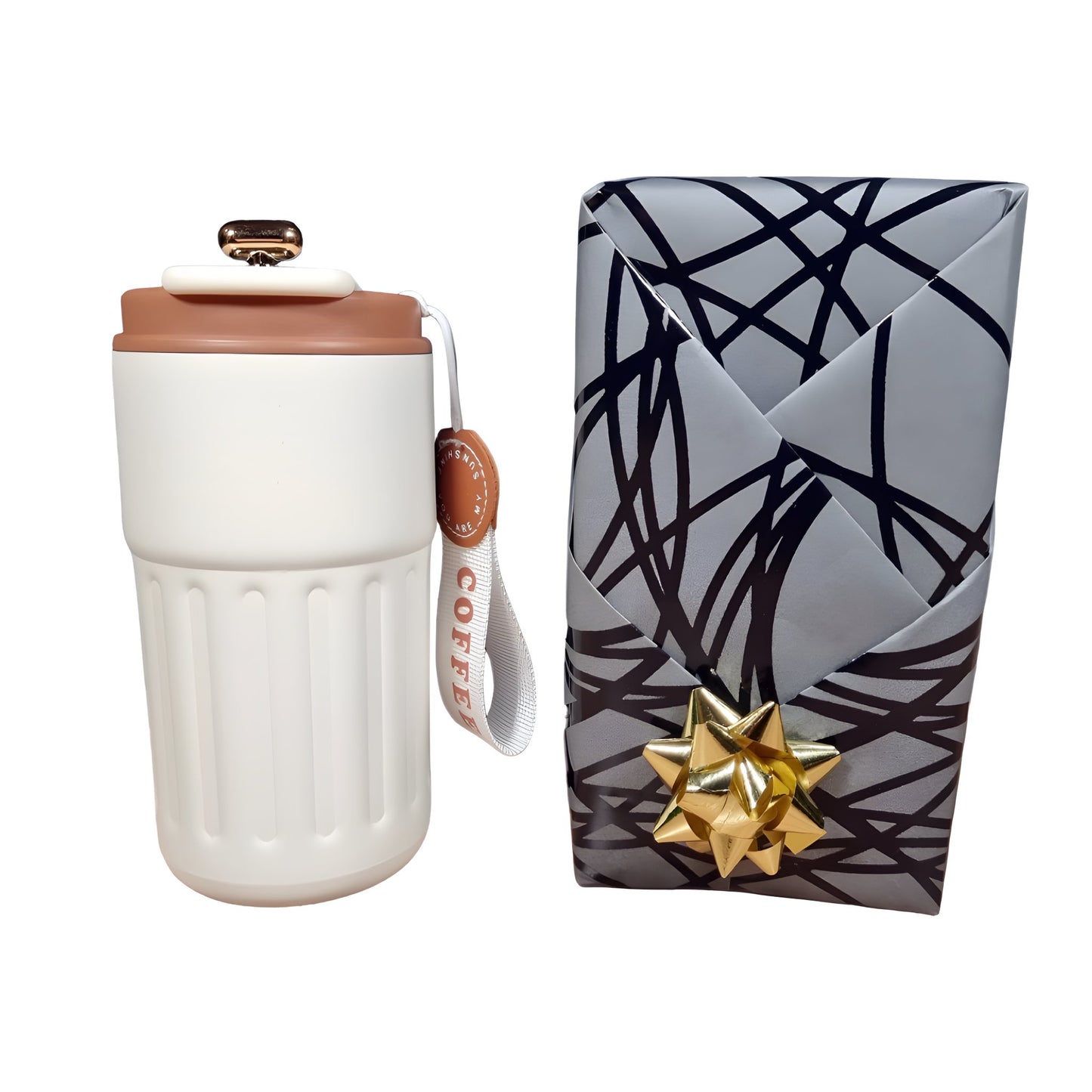 Barista Thermo-Kaffeebecher Braun mit Geschenkverpackung in Graphit