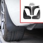 Schmutzfänger Mud Flaps für Tesla Model 3 und Y, Produktansicht2 Schmutzfänger für Tesla Model 3 und Y, Detailansicht3 Schmutzfänger für Tesla Model 3 und Y, weitere Perspektive4 Schmutzfänger-Set für Tesla Model 3 und Y, Lieferumfang, Detail 1